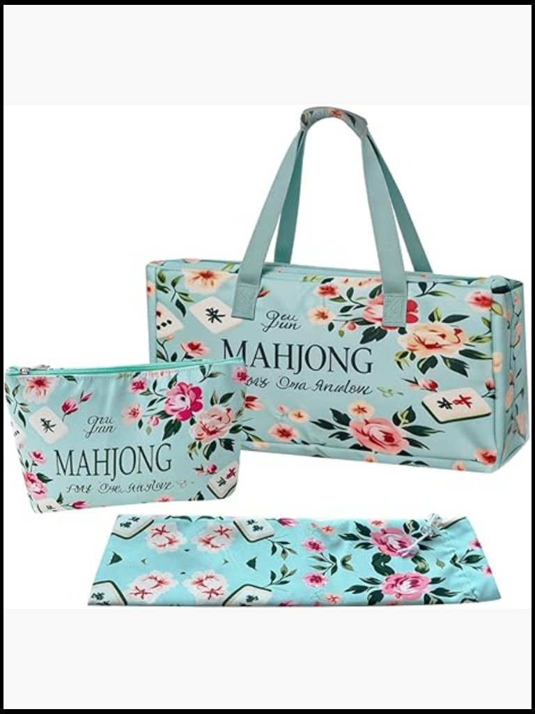 Mahjong Bag Set With Tote Tile And Rack Cases Storage Organizer Portable